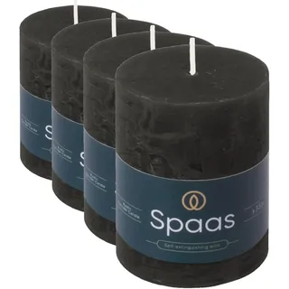 Spaas Rustikale Stumpenkerze 70/95 mm 35St. - schwarz (Packung mit 4)