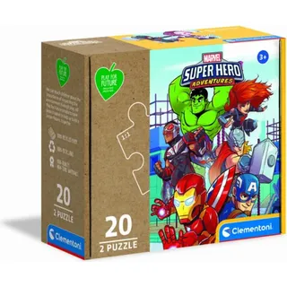 Clementoni 24775 - Marvel Superhelden - 2 x 20 Teile Puzzle - Play for Future