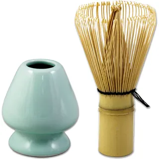 2-teiliges Set 1x Matcha Besen Halter / Ablage Keramik + 1x Tee - Besen Chasen