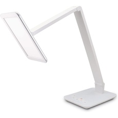 Bild LTL00100 LED Schreibtisch-Lampe Lichtfarbe warmweiß bis kaltweiß dimmbar 550 lm, Aluminium, ABS-Kunststoff, Acrylglas, weiß, 37 x 15 x 43.5 cm