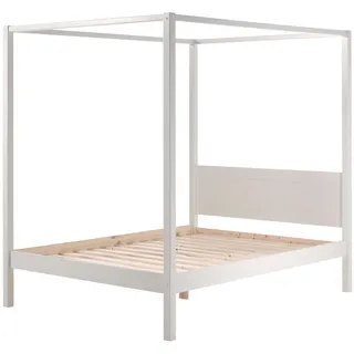 Vipack Himmelbett Pino 140 x 200 cm Kiefer massiv weiß lackiert