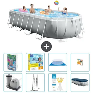 Prism Frame Pool Oval - 610x305x122 cm - 7-teilig S529 - Grau