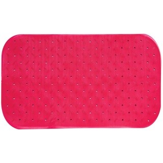 MSV Premium Duschmatte Badematte Badewannenmatte Badewanneneinlage antibakteriell rutschfest mit Saugnäpfen - Pink - duftet nach Rosen - ca. 36 x 65 cm - waschbar bei 60° Grad