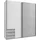 Schwebetürenschrank Emden 180 x 198 x 64 cm Weiß/Grau