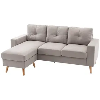 Homcom Ecksofa L-Form Leinenoptik, mit Chaiselongue