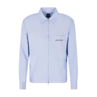 A|X Armani Exchange für Herren. XM000956AF10256FB272 Hemd Blauer Reißverschluss (XL), Lässig, Baumwolle, Langarm