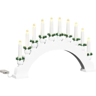 Weihnachtskerzenbogen mit 10 LED Kerzen Weiß 47 x 5 x 29 cm - Weiß