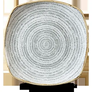 Churchill Super Vitrified Studio Prints Homespun Stone Grey Teller Quadrat 21,5cm, 12 Stück - Grau
