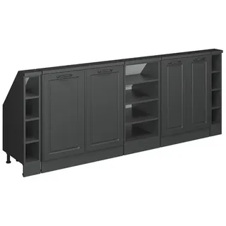 Vicco Dachschrägenschrank-Set Rion, 5er Set, Anthrazit Landhaus/Anthrazit/Anthrazit - Dunkelgrau
