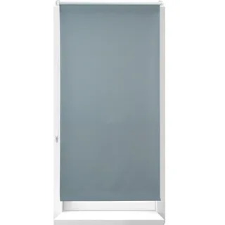 4 x Verdunkelungsrollo, Hitzeschutz, Thermo Rollo Klemmfix, blickdichtes Seitenzugrollo 70x210, Stoff 66 cm, grau - Schwarz