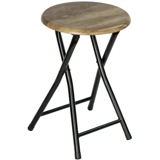 Wenko Forio Badhocker zusammenklappbar Braun/Schwarz Ø 30 x 46 cm