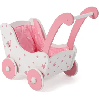 Holzpuppenwagen stars pink