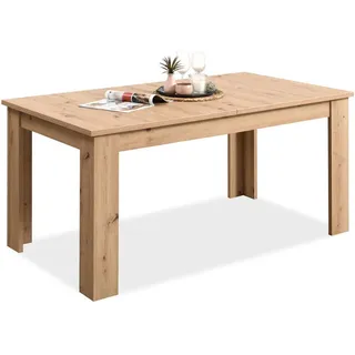 Homestyle4u Esstisch 120-160 x 75 x 80 cm naturbelassen/weiß