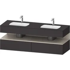 Duravit Qatego Einbauwaschtisch mit Konsolenwaschtischunterbau, 1600x550x600mm, Nische Taupe Matt, Doppelwaschtisch, QA4797091, Farbe: graphit supermatt