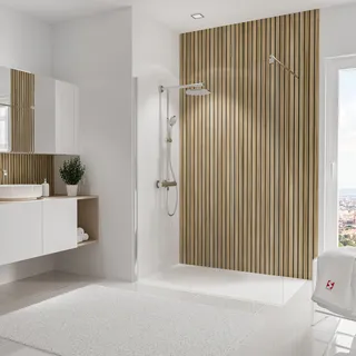 Schulte Duschrückwand »DecoDesign«, Höhe: 255 cm, Aluminium-Verbundplatte - braun