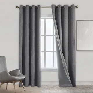 Sekey Vorhang Verdunkelungsvorhang 1PC B140 x H145 cm Vorhang Wohnzimmer Vorhänge Blickdicht, Ösen Aufhängung