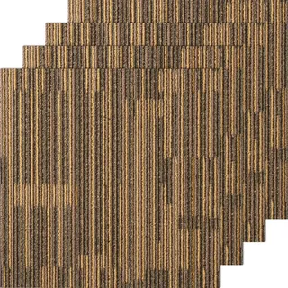 Teppichfliesen - Weich Gepolsterte Bodenfliesen 500 x 500 mm - Einfache DIY-Installation für Schlafzimmer und Wohnzimmer - 12 Stk., Gemischtes Braun