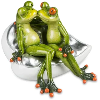 Formano 717689 Dekofigur lustiges Froschpaar küssend auf einem Stuhl | Dekofrosch lustig witzig 15cm