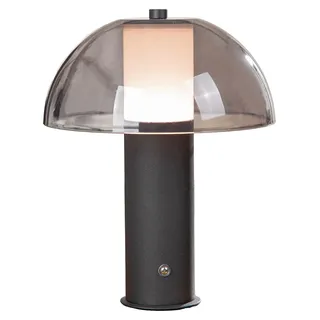 Gilde Tischleuchte (LED), Pilz, "Triest", Metall, schwarz, VE 1, H. 25 cm, D. 20 cm - Schwarz