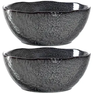 LEONARDO HOME 018584 MATERA Keramikschale 23,5 cm anthrazit 2er-Set, Keramik