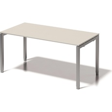 Bild von Cito Schreibtisch grauweiß, silber rechteckig, 4-Fuß-Gestell silber 160,0 x 80,0 cm