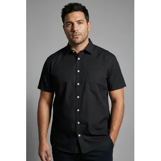 Kurzarmhemd MAN'S WORLD PLUS "Große Größen", Herren, Gr. 51/52, N-Gr, schwarz, Web, Obermaterial: 55% Baumwolle, 45% Polyester, unifarben, bequem normal, Hemden Kurzarmhemd, Kurzarm, für verschiedene Anlässe, aus Baumwolle und Polyester