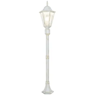 Licht-Erlebnisse Wegeleuchte mit Bewegungsmelder BRISTOL Glas Aluminium Schwarz H:120cm E27 IP44 Mastleuchte Außen Garten