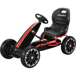 Miweba Pedal GoKart Abarth | Tretauto - Tretfahrzeug - Pedalfahrzeug - Kinder Auto - Freilauf - Verstellbarer Sitz - EVA-Reifen - Drift Kart (Schwarz) - Schwarz