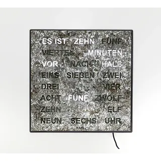 digitale Wortuhr Deutsch LED-Anzeige 28 x 28 cm - AMS Modell: 1239 - Schwarz
