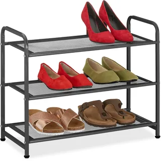 Relaxdays Schuhregal 28 x 48 x 25 cm schwarz / schwarz