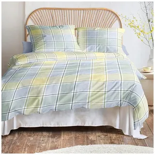 IRISETTE Easy 8715 Kariert Blau 135 x 200 cm + 2 x 80 x 80 cm