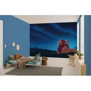 KOMAR Vlies Fototapete Disney The Lion King Stargazing blau,