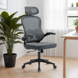 Idimex Bürodrehstuhl Joburg , Grau , Textil , Mode , 63x125x64 cm , Büromöbel, Bürostühle, Drehstühle