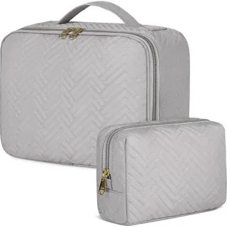 Kosmetiktasche Damen zum Aufhängen, wasserdicht, 2 Stücke, Schwarz-Grau