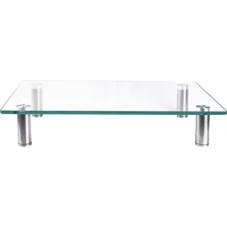 Monitorerhöhung Bildschirmerhöhung Tisch TV Aufsatz Monitor Glas 38,5x11x24cm - Transparent