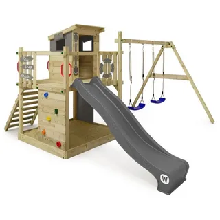 Wickey Spielturm Smart Camp mit Schaukel und Rutsche Anthrazit