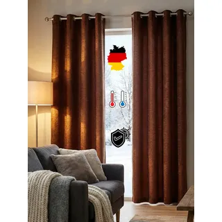 Vorhang WIRTH "Trondheim B" Gr. 4, braun (schoko), B:132cm H:200cm, Chenille, Polyacryl, Gardinen, Vorhang