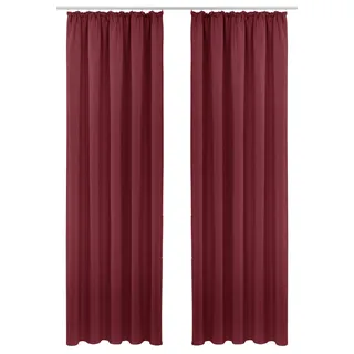 Vorhang OTTO HOME "SOLA" Gr. 5, rot (dunkelrot), B:130cm H:265cm, Polyester, Polyester, Gardinen, Vorhang, Breite:130 cm, 1 Schal, einfarbig, Verdunkelung, Topseller