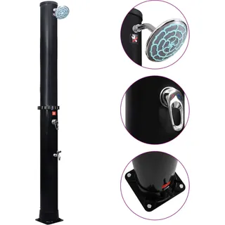 Best Möbel Solardusche mit Duschkopf und Wasserhahn 40 L - Poolzubehör Cloris Neu7517688 1parcel - Schwarz