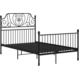 vidaXL Bettgestell Schwarz Metall 120x200 cm - Schwarz