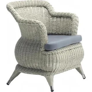 luxus Gartensessel Rattansessel Hochwertig Rattansessel Beige modern Stil - Beige