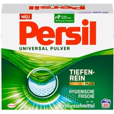 Persil Universal Pulver Waschmittel, 20 (1 x 20 Waschladungen), Vollwaschmittel mit Tiefenrein-Plus Technologie bekämpft hartnäckigste Flecken für strahlende Reinheit