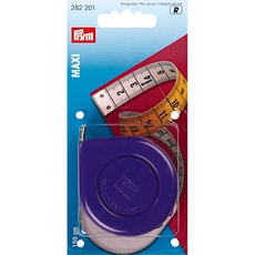 Prym Rollmaßband Maxi 150 cm/cm, Poly-Fiber-Gewebe, gelb, weiß