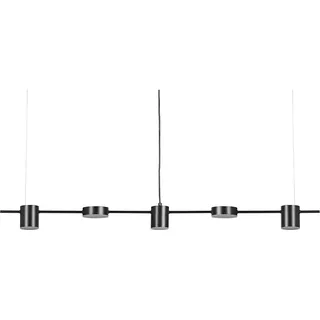 BELIANI Hängelampe LED Schwarz Metall 120 cm 5-flammig Pendelleuchte für Esszimmer für Schlafzimmer für Wohnzimmer - Schwarz