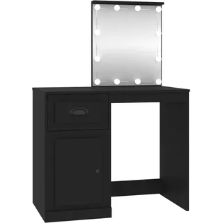 vidaXL Schminktisch mit LED Schwarz 90x50x132,5 cm Holzwerkstoff - Schwarz