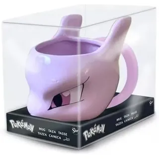 joojee GmbH Pokemon Mewtu 3D Tasse 0,5 l Weiß mit Lila Akzenten
