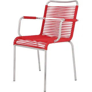 JAN KURTZ Mya Spaghetti Stapelsessel 57 x 52 x 85 cm grau/rot/silber