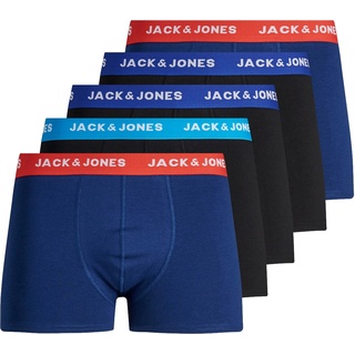 JACK & JONES Kurze Boxershorts blau/surf the web L 5er Pack