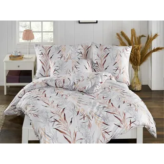 Französisches Leinen Satin 200x200, 70x90cm Gracie - Grau, Beige, Braun, Creme
