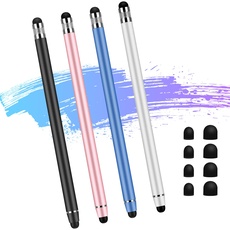 Flintronic Tablet Stift, Dual Head Touchscreen Stift, 4 Stück Stylus Touch Pen, 2 in 1 Gummi Eingabestift Stift, für Alle Handys/Tablets/Apple/iPad/Samsung Galaxy/Xiaomi/IOS/Android